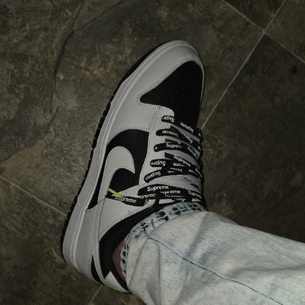 Supreme Monochrome Sneakers with Branded Laces